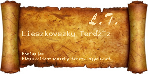 Lieszkovszky Teréz névjegykártya